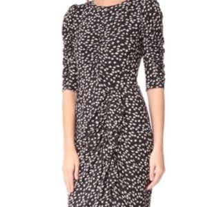 Rebecca Taylor Floral Fizz Ruched Midi Dress